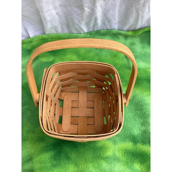 Longaberger Basket Set 1 Single Handle 1 No Handle & 1 Plastic Liner Fits Both - Picture 10 of 16